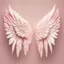 Placeholder: two beautiful angel wings, pink and white, cinematic image, extra clear, beige background, png image