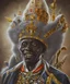 Placeholder: portrait de Papa Legba, roi des zombies , baron samedi, prince des ténèbres, marchand d'âmes, vaudou haïtien , avec chapeau haut de forme, caricature, halo d'énergie autour de lui, très coloré, très détaillé, très intriqué, très réaliste, très précis, angle parfait, reflets discrets, magnifique,majestueux, royal, arrière plan nuit étoilé , hdr, 16k, octane effect, unreal engine, cinema 4d