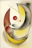 Placeholder: abstract watercolour by barbara hepworth and paul klee in gold and grey with a hint of red