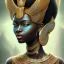 Placeholder: sango fantasy, fantasy magic, intricate, sharp focus, illustration, highly detailed, digital painting, concept art, matte, masterpiece head sexy African beauty black afro hair earth lady silver tiger head Egyptian princess pyramid