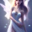 Placeholder: smiling girl, cute, beautiful, long hair, transparent dress, fairy wings, full body