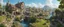 Placeholder: A busy surrealist market in a beautiful sunny countryside scene with distant hills & fields, many conjoining intricate characterful dwellings & a clock-house (designed by Esher & Dali), pathways & walkways, stairways & bridges, waterfalls & a waterwheel : ultra high detail, photorealistic, epic cinematic, 8K, Large depth of field