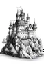 Placeholder: I need a realistic castle on the hill outline no shadow
