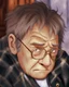 Placeholder: old man wearing glasses, pixar style