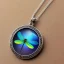 Placeholder: necklace with a simple, elegant design featuring a single, shimmering polyester in dragonfly pendant