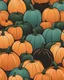 Placeholder: aesthetic clip art, decorative pumpkins, two rows with three pumpkins each, cute, simple vector, bold colors, sold out on etsy, highest aesthetic score, best quality