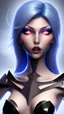 Placeholder: {devil dark elf} with {blue} hair and with cute face, {fire}, blue eyes, skimpy leather clothes, stiletto heels, perfect composition, hyperrealistic, super detailed, 8k, high quality, trending art, trending on artstation, sharp focus, studio photo, intricate details, highly detailed, wide borders