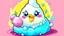 Placeholder: Fantasy cartoon illustration: marshmallow chick candy