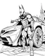 Placeholder: real massive batman attact to a car, coloring page, full body (((((white background))))), only use an outline., real style, line art, white, clean line art, white background, Sketch style.