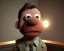 Placeholder: Room scene, muppet head with realistic body detective man, realistic photo, concept art, retro style, smooth, unreal engine 5, god lights, ray tracing, RTX, lumen lighting, ultra detail, volumetric lighting, 3d.