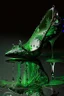 Placeholder: dark fantasy, intricate cover, a whimsical fairytale, translucent shoe made of green glass with drops of blood underneath