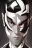 Placeholder: Design gaming yuong man with silver dark hair and bright white eyes avatar logo