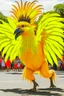 Placeholder: Yellow cockatrice running through a carnival