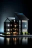 Placeholder: apartment house buildings dark background smart system