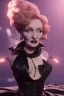 Placeholder: young Marlene Dietrich as evil queen in black leather gown, angry, busty, curvey, cleavage, unreal 5, octane render,cinema4d, dynamic lighting, dramatic lighting, 4k, redshift render, highly detailed, hyper realistic