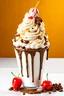 Placeholder: A creamy, dreamy milkshake with swirls of chocolate and caramel, topped with a mountain of whipped cream and a cherry on top.