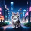 Placeholder: Cats cyber , Lazer eye , Tokyo city night view wallpaper