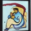 Placeholder: old dog smoking a pipe on beach by kandinsky