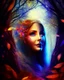 Placeholder: Digital art woman front view background trees