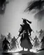 Placeholder: A powerful scene of a lone warrior standing defiantly against an army of shadowy figures, in the style of ink wash painting, bold brushstrokes, contrasting light and shadow, and a sense of movement, 28K resolution, inspired by the works of Hokusai and Qi Baishi, symbolizing the strength and resilience of the human spirit.