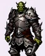 Placeholder: tabletop RPG ORC MALE WARRIOR IN STEEL ARMOR Evil rpg art no background