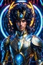 Placeholder: Ultra-detailed benevolent cyborg Saint Seiya in a spaceship, with anthropomorphic cybernetic elements on metal armor, neon lights reflections, reflection mapping, intricate design and details, dramatic lighting, Cinematic lighting, Volumetric lighting, Epic composition, Photorealism, Bokeh blur, Very high detail, Sony Alpha α7iv, ISO1900, Character design, Unreal Engine, Octane render, HDR, Subsurface scattering, by addie digi