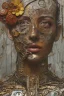 Placeholder: an abstract painting of rusted metal and flowers, by anselm kiefer and lucian freud, rust, scaffolding, iron cladding, decay, mixed media, textured, anatomically correct, beautiful perfect face, sharp focus, highly detailed