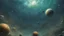 Placeholder: matrix universe, space, planets, god creations under water