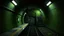 Placeholder: GAME CONCEPT ART .two poin perspective.Station platform and stairs from side .photograph inside of hole .very big ambient.gient station.Inside the old subway tracks, . Low light and closed green moss walls. Like the original design of the game space ,digital art.landscape,far camera old painting,2 Chen and George Hopper, Rembrandt lighting, a dark green color scheme, . --ar 13:16 --v 6. 0 metro game