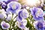 Placeholder: romantic garden with beautiful lisianthus, white or pale purple flowers, parma or blue light effects colors, sun, realistic, beautiful blooming trees in spring, lisianthus flowers, highly detailed, high contrast, 8k, high definition, concept art, sharp focus