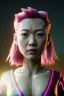 Placeholder: portrait, Asian cyborg woman, samurai warrior :: symmetry photography, cyberpunk style, pink hair, black samurai army, katana, japanese traditional ornaments, pink, white, black, glow eyes, cinematic, Ultra realistic, dark scene, soft color, highly detailed, unreal engine 5, RTX, ultra detail, 3d, finely drawn, high definition.