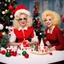 Placeholder: Cindy lauper and marilyn preparing Christmas, 1960’s stop-motion animation style