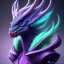 Placeholder: purple mythical creature in galaxy, teal and purple smoke, detailed, realistic, 4k