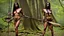 Placeholder: savage primitive girl with a spear