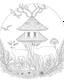 Placeholder: Coloring pages: deer with A magical mushroom haven, complete with whimsical fairy houses and enchanting toadstools.