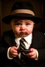 Placeholder: Baby Mafia boss as Al Capone with Tommy gun