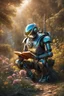 Placeholder: Mechanical android reading from a book to a child in the nature. Very detailed scene with intricate details . Concept art. Sharp focus . Iridescent colors with intricate details. UHD drawing, pen and ink, perfect composition, beautiful detailed intricate insanely detailed octane render trending on artstation, 32k artistic photography, photorealistic concept , perfect light