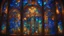 Placeholder: Stained glass, night, relaxation, luxury, dream world, calm beauty, symmetry, fantasy world, magic, beautiful composition, exquisite detail, 135mm lens