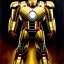 Placeholder: fullbody portrait in oil on canvas of ironman with Golden Hulkbuster armor, ominous, intense stare, masterpiece, realistic, intricate detail, sci-fi fantasy style, volumetric lighting, particles, highly detailed ,cinematic , deep colours, 16k, by Kaare Andrews and caravaggio and simon Bisley.