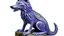 Placeholder: A purple ice elemental wolf designed in pacific Northwest totem poles painted by Grant Wood