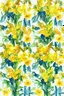 Placeholder: big Lysimachia punctata large flower seamless pattern watercolor wet and wet