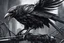 Placeholder: Symbiote Cyber Machine crow in 8k anime realistic drawing style, black wings, close picture, apocalypse, intricate details, highly detailed, high details, detailed portrait, masterpiece,ultra detailed, ultra quality