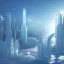 Placeholder: castello di cristallo bianco e oro ， cascata, diamanti, aurora boreale, ice and snow, blue and white, sole liscio e luminoso ， atmosfera di luce soffusa, effetto luce ， vaporwave colorato, concept art, dettaglio liscio ed estremamente nitido, dettaglio finemente regolato, altissima definizione , 8 k, motore irreale 5, messa a fuoco ultra nitida