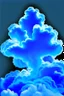 Placeholder: blue smoke in a shape of a person cloud air elemental