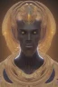 Placeholder: shiny black male African Egyptian alien, cracks in the voodoo head, wicked, eyes, crown, Elephant, 8k, finely detailed, photo realistic, tiger turquoise skull head gold dragon space alien snow skeleton gold horny toad silver crown silver eyes