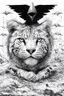 Placeholder: tom lee ethereum oracle of delphi in the jugle animals everytwhdre seeing the future in the style of surrealism black and white