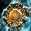 Placeholder: Dynamic hypnotic fractal 3D structures hexogonal Symmetry twisting and morphing between organic and geometric forms , smooth translucent iridescent glass with inner glow and regular bubbles, varied transparent materials, stormy skies, intense dramatic