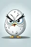 Placeholder: white egg character, very angry, early cartoon style