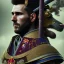 Placeholder: full portrai of perfect face lionel messi samurai gaspunk,perfect angle, high detail, volumetric lighting, tiny features, intricate detail,volumetric clouds