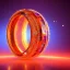 Placeholder: Ring made by wood roots and shreds of glass, orange diamonds sparkles, red rubi fragments around, blue lights reflexes, complex structure, gold details, intricate ring pattern,Unreal Engine 5, lens macro,sharp focus, realistic, hyper detailed, studio lighting, neon light ambient,